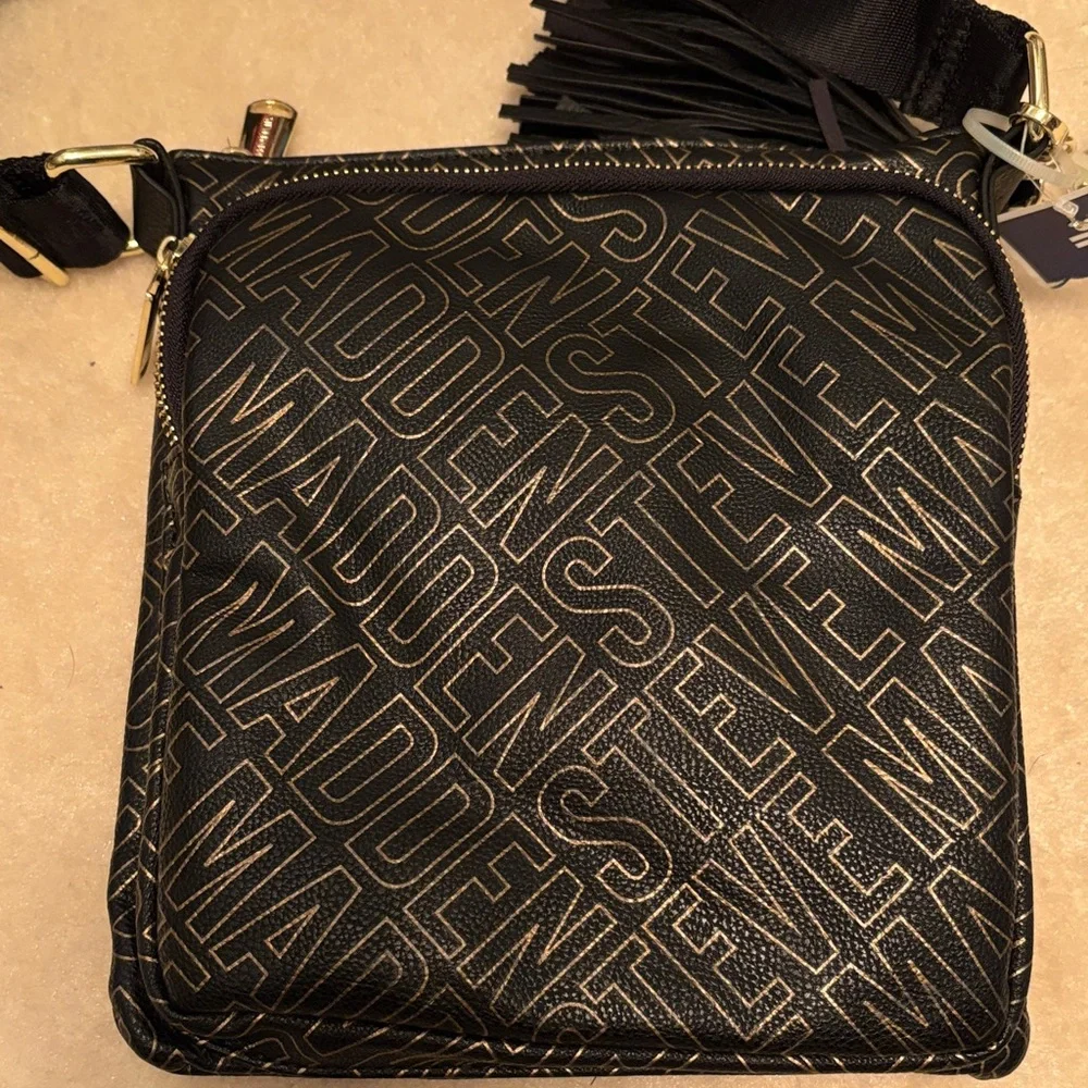 Steve Madden Black and Gold Crossbody Bag - Picture 4 of 7